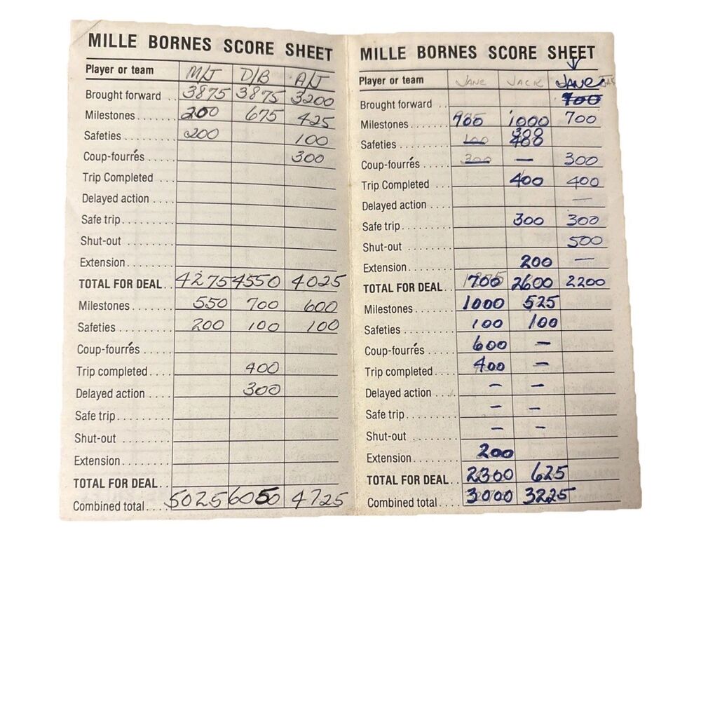 Vintage Mille Bornes 1971 Parker Brothers French Card Game 2 Cards Missing - Picture 5 of 8